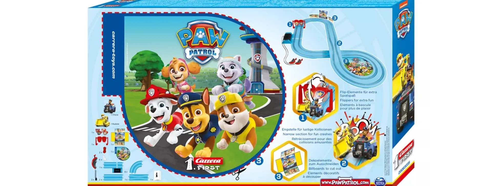 Carrera 63035 FIRST Paw Patrol - On the Double | Autorennbahn | ab 3 Jahren