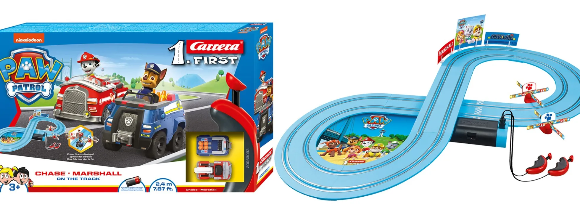 Carrera 63033 FIRST Paw Patrol On the Track | Autorennbahn | ab 3 Jahren