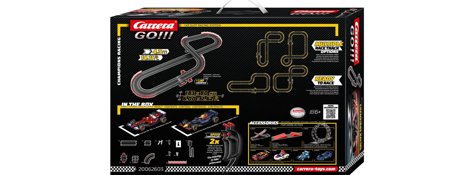Carrera 62603 Go!!! Champions Racing | Autorennbahn Grundset 1:43