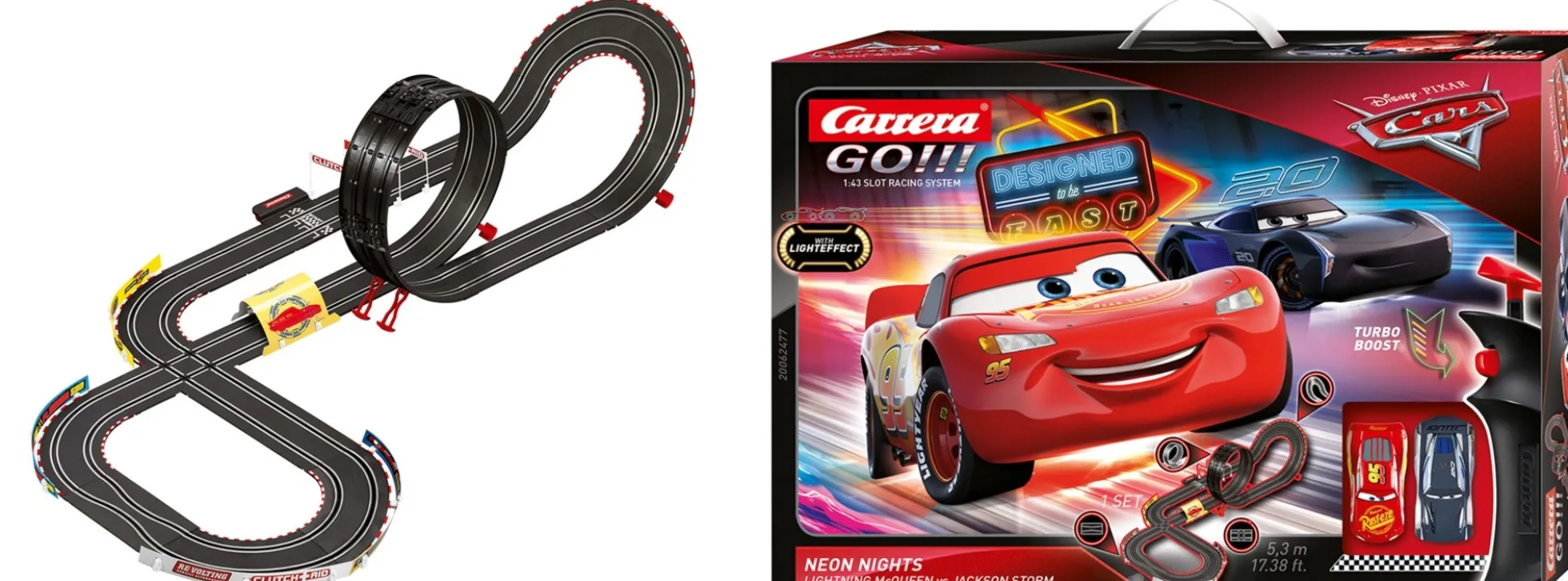 Carrera 62477 Go!!! Disney Pixar Cars Neon Nights | Autorennbahn Grundpackung 1:43