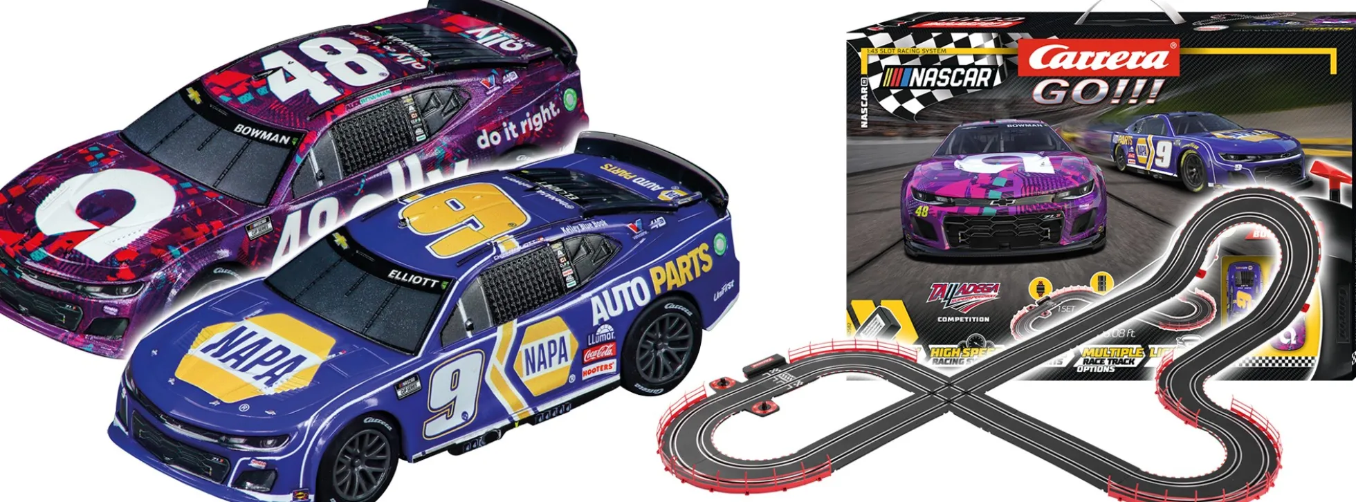 Carrera 62582 Go!!! NASCAR Talladega Competition | Autorennbahn Grundpackung 1:43