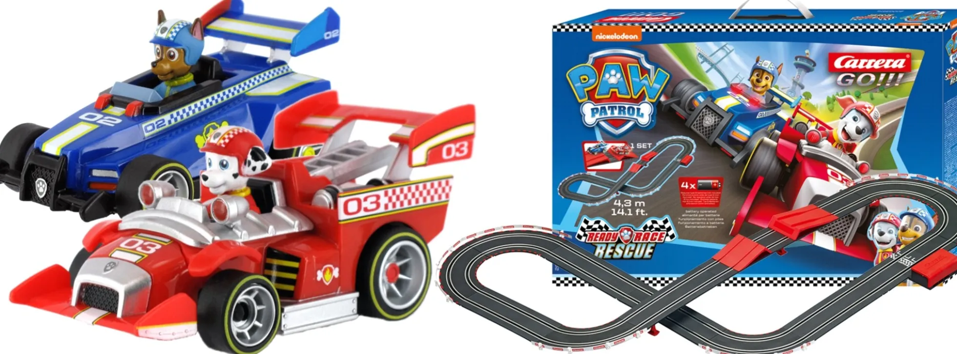 Carrera 63514 Go!!! Paw Patrol - Ready Race Rescue | Autorennbahn Grundpackung 1:43
