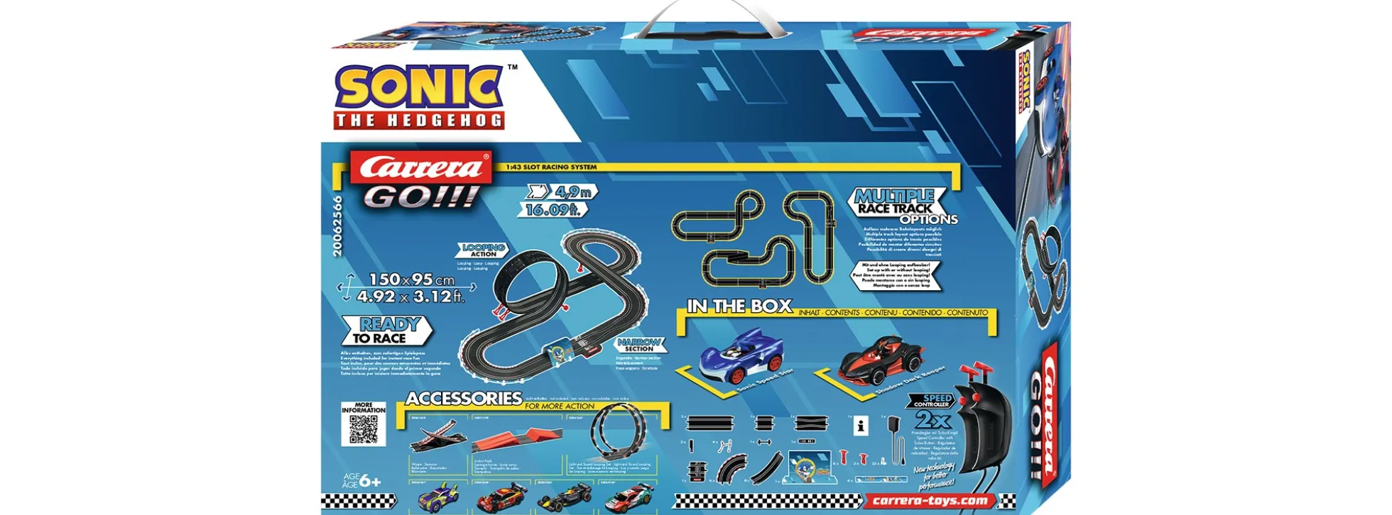 Carrera 62566 Go!!! Sonic the Hedgehog 4.9 | Autorennbahn Grundpackung 1:43