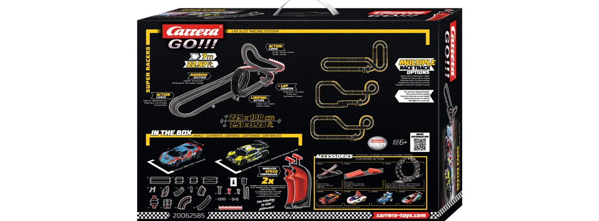 Carrera 62585 Go!!! Super Racers | WIRELESS | Autorennbahn Grundpackung 1:43