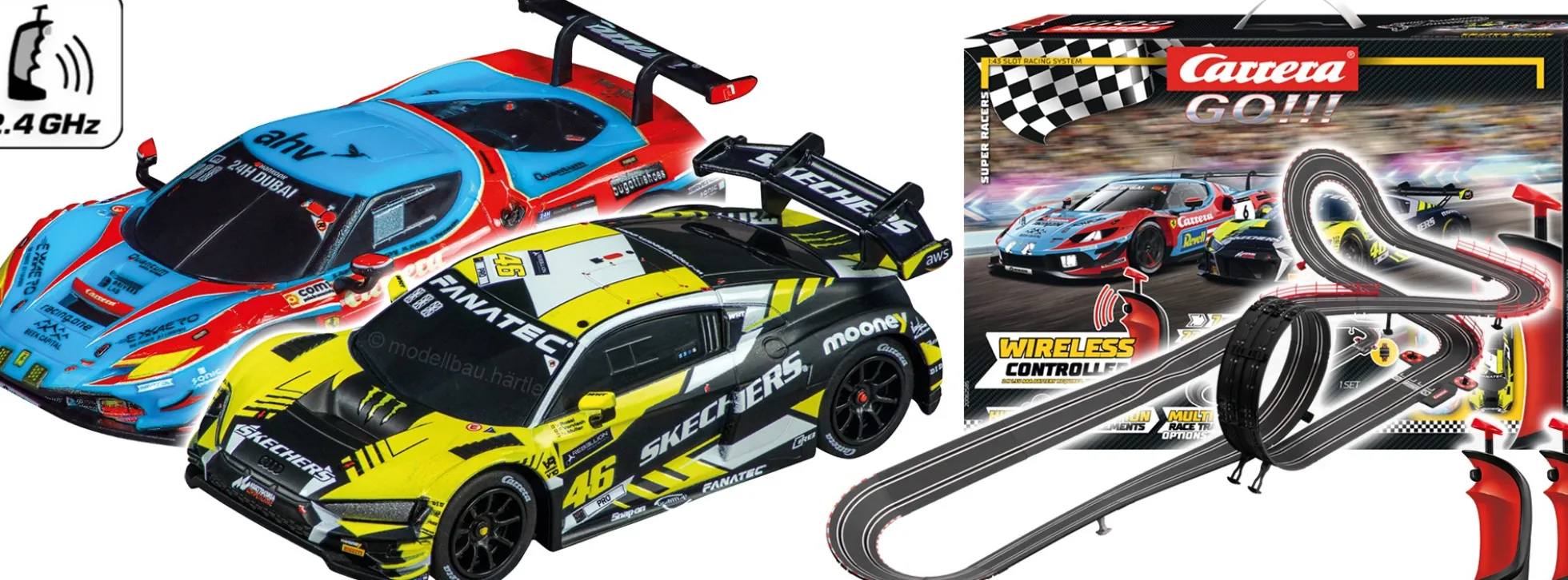 Carrera 62585 Go!!! Super Racers | WIRELESS | Autorennbahn Grundpackung 1:43