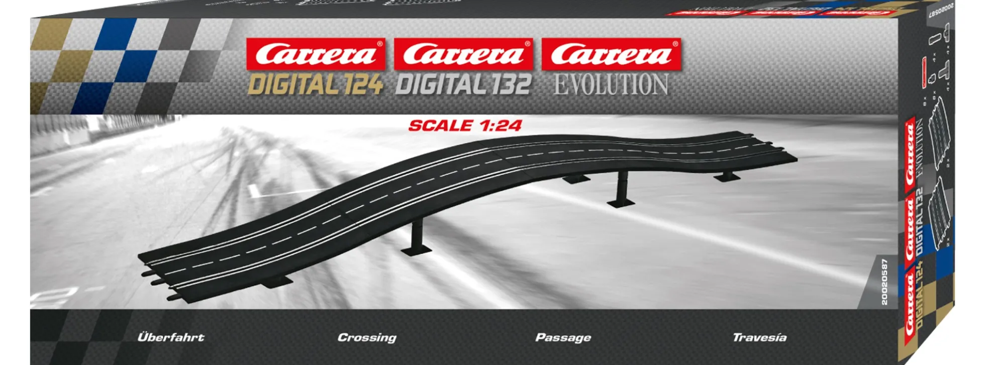 Carrera 20587 Schienen-Set Überfahrt | Evolution / Digital 132 + 124 | Autorennbahn Schienen 1:24