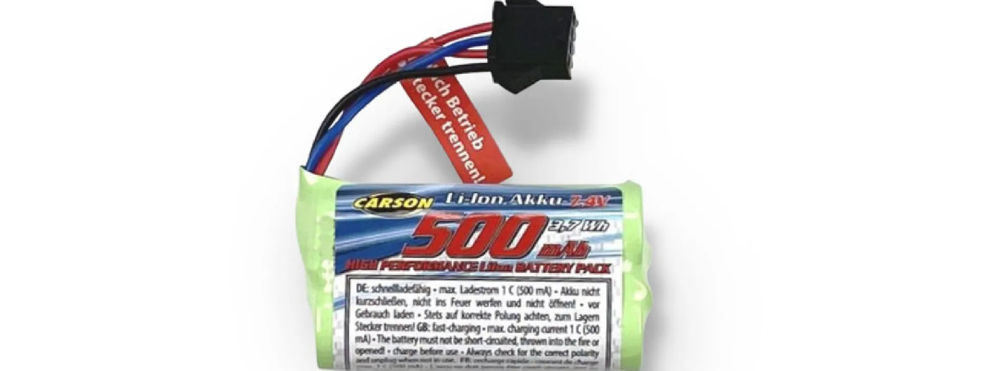 CARSON 500608303 Akku für Deutz Traktor 500mAh | LiIon | 7,4V | JST-4