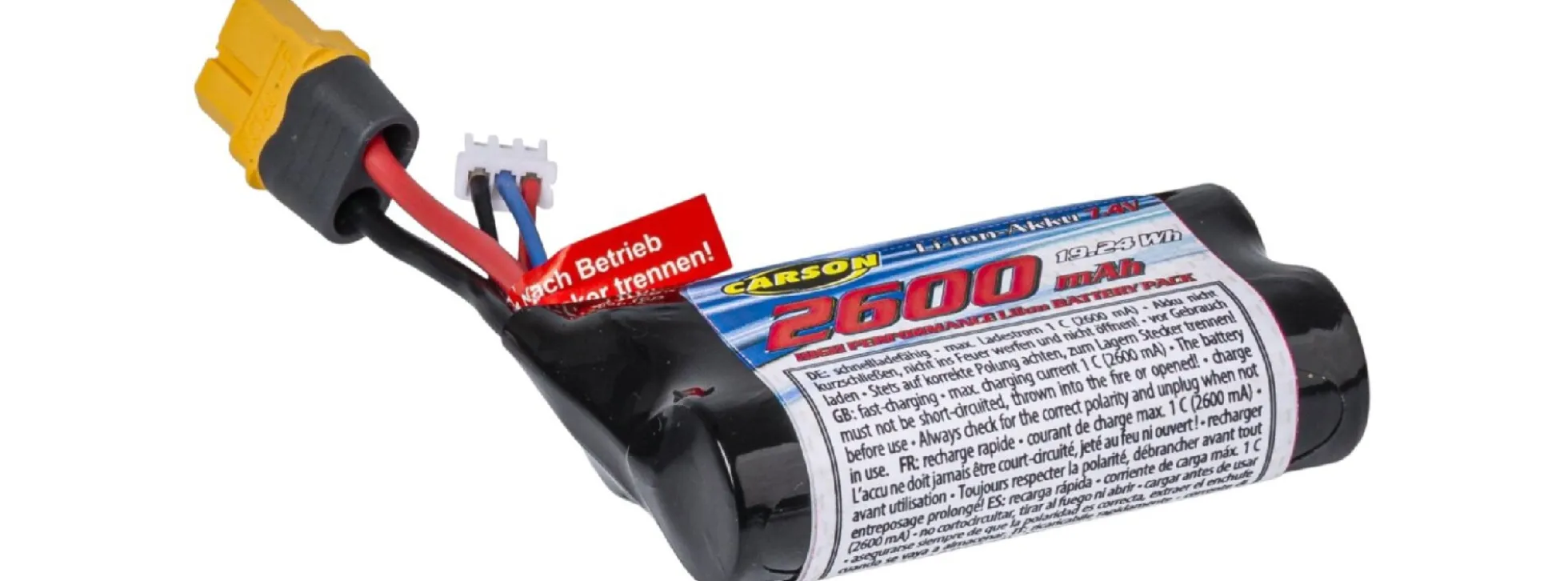 CARSON 608309 Akku 2600mAh | LiIon | 7,2V | XS-Line XHP XT60
