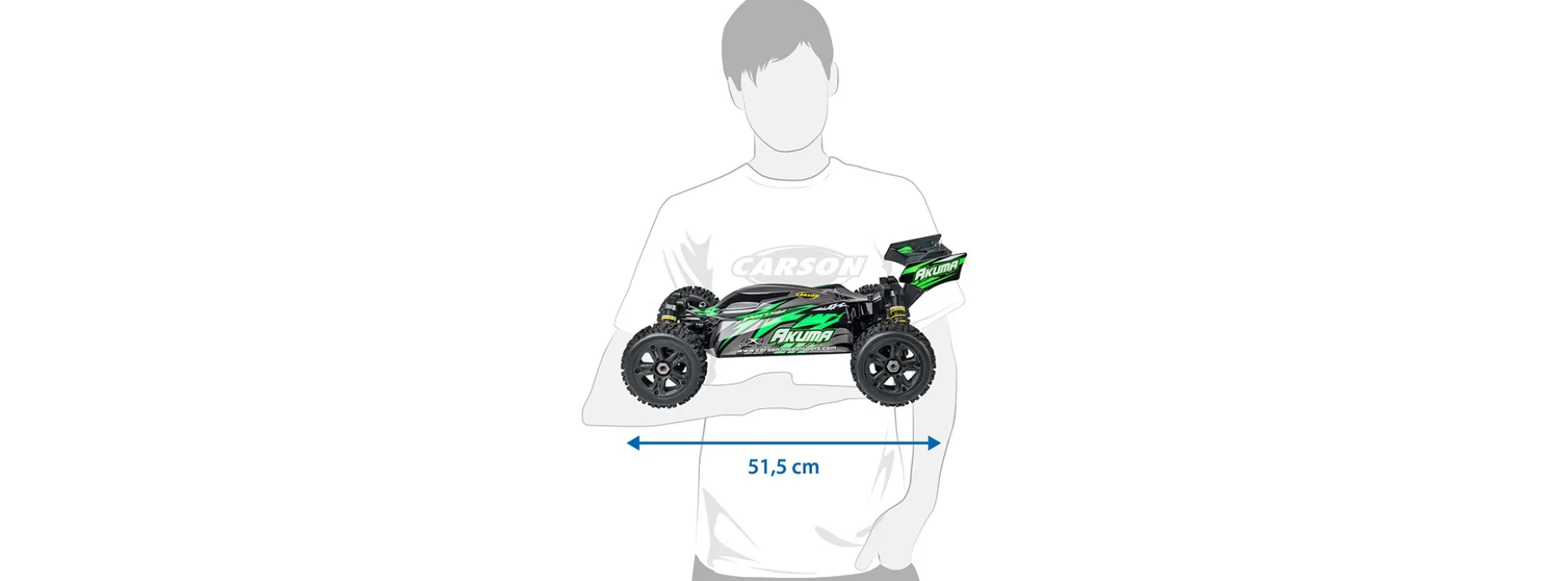 CARSON 500409082 Akuma Buggy grün | 4WD | 2.4 GHz | RTR | RC Car 1:8