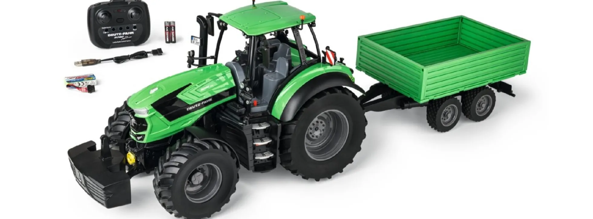 CARSON 500907705 Deutz-Traktor 8280 TTV mit Hänger | RTR | RC Traktor 1:16