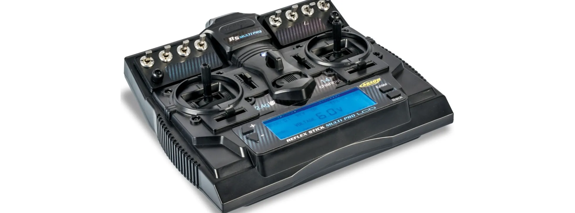 CARSON 500501004 Fernsteuerung Reflex Stick Multi Pro LCD | 14-Kanal | 2.4GHz