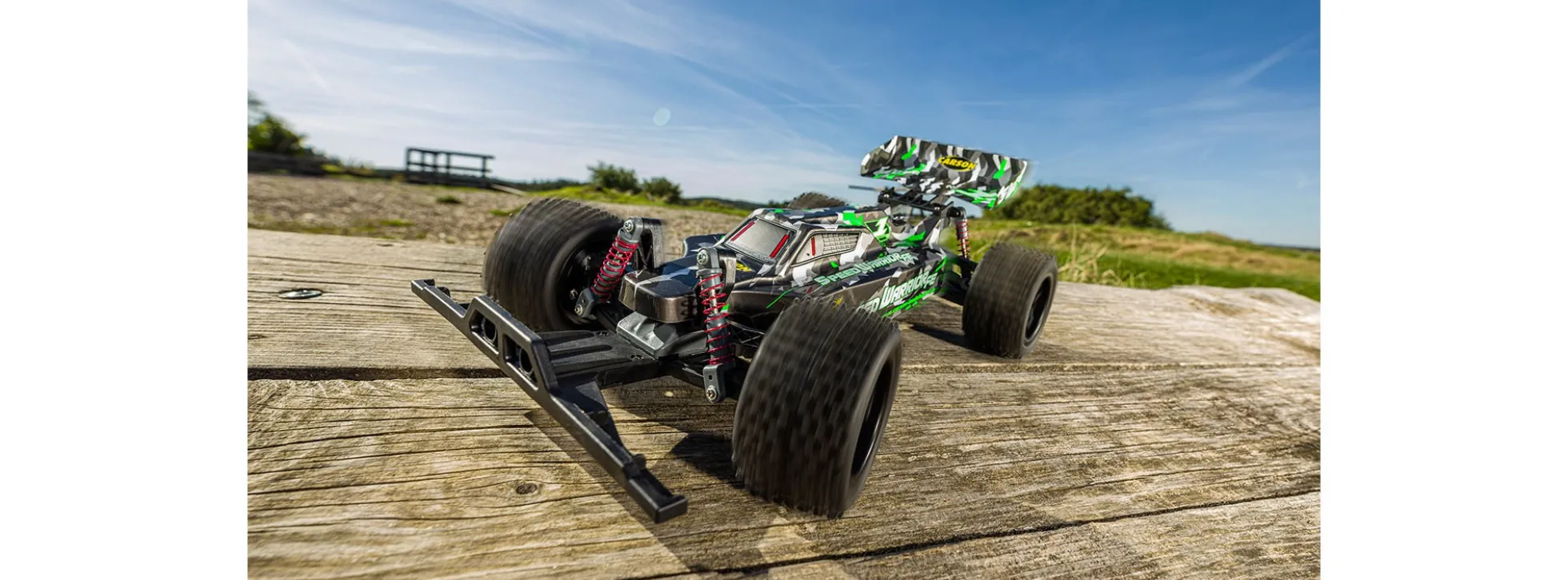 CARSON 500404238 FE Speed Warrior grün | 2.4 GHz | RC Auto Komplett-RTR 1:10