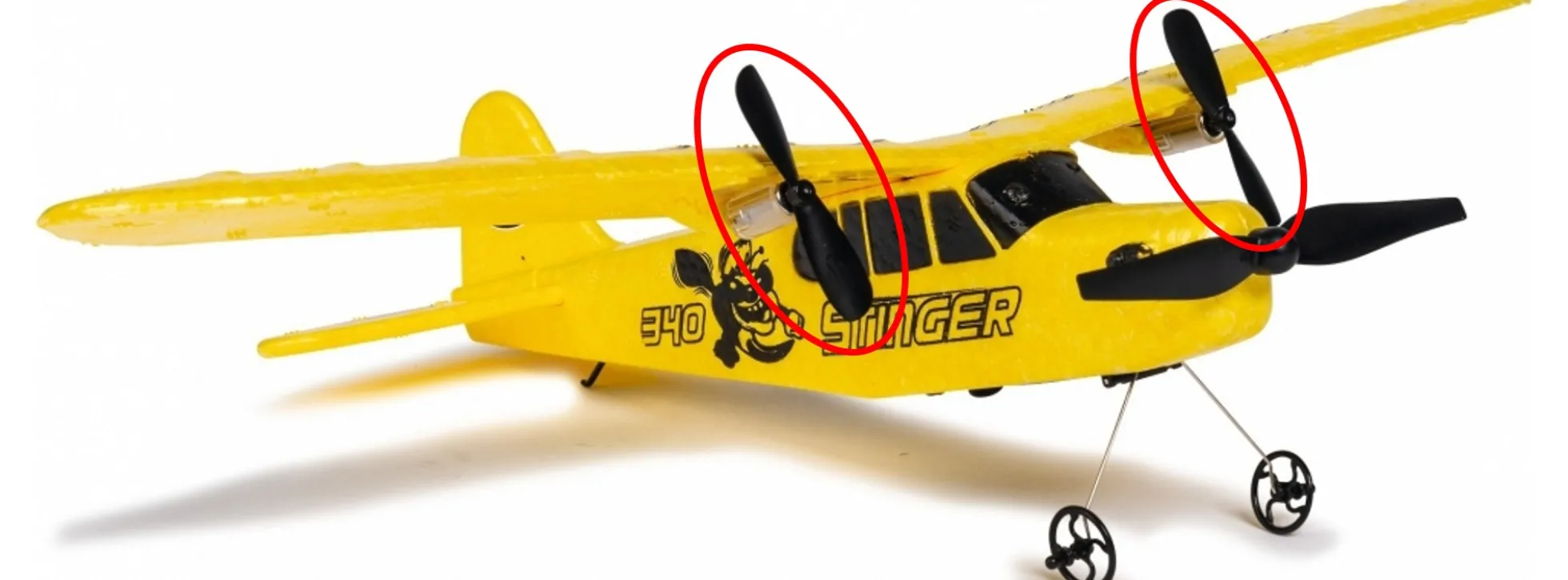 CARSON 500505029 Flügel-Propeller für Stinger | 2 Stück | RC-Flugzeug Ersatzteil