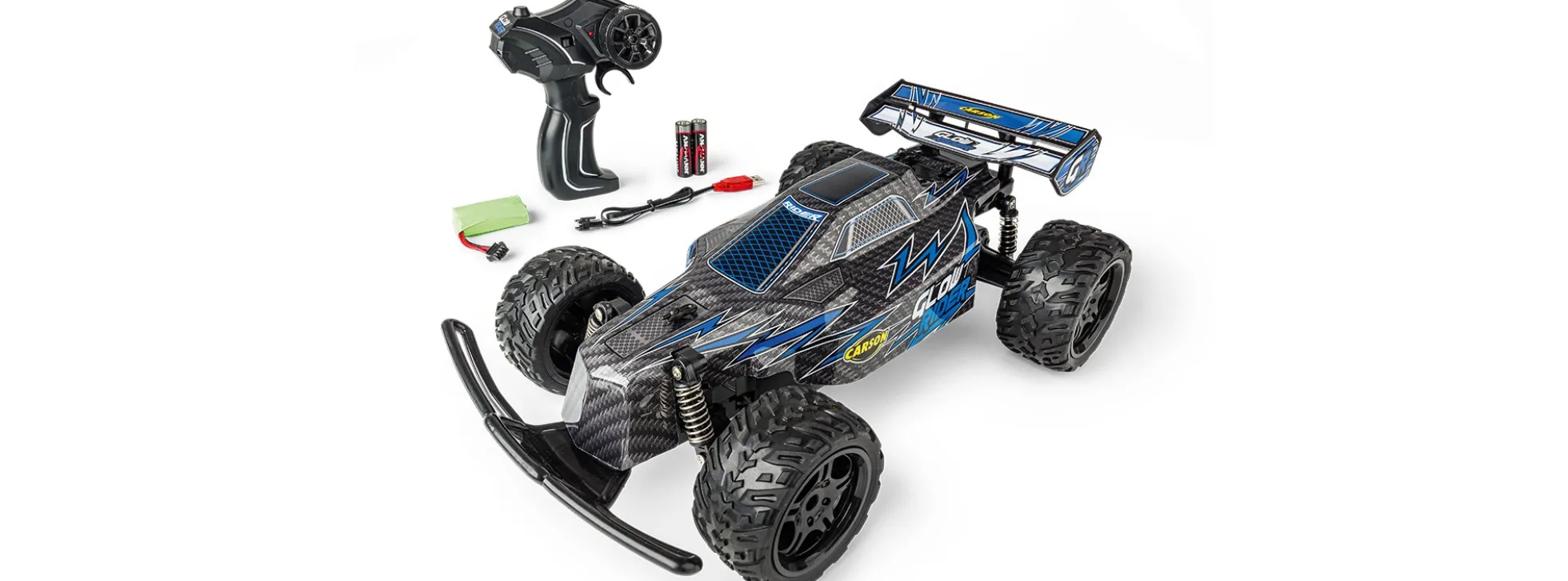 CARSON 500404299 Glow Rider blau | 2.4 GHz | RTR | RC Auto 1:12