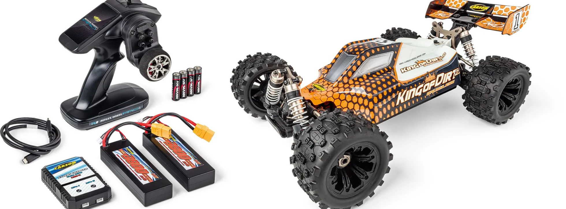CARSON 500409094 King of Dirt 2.0 orange | 2.4 GHz | RTR | RC Car 1:8