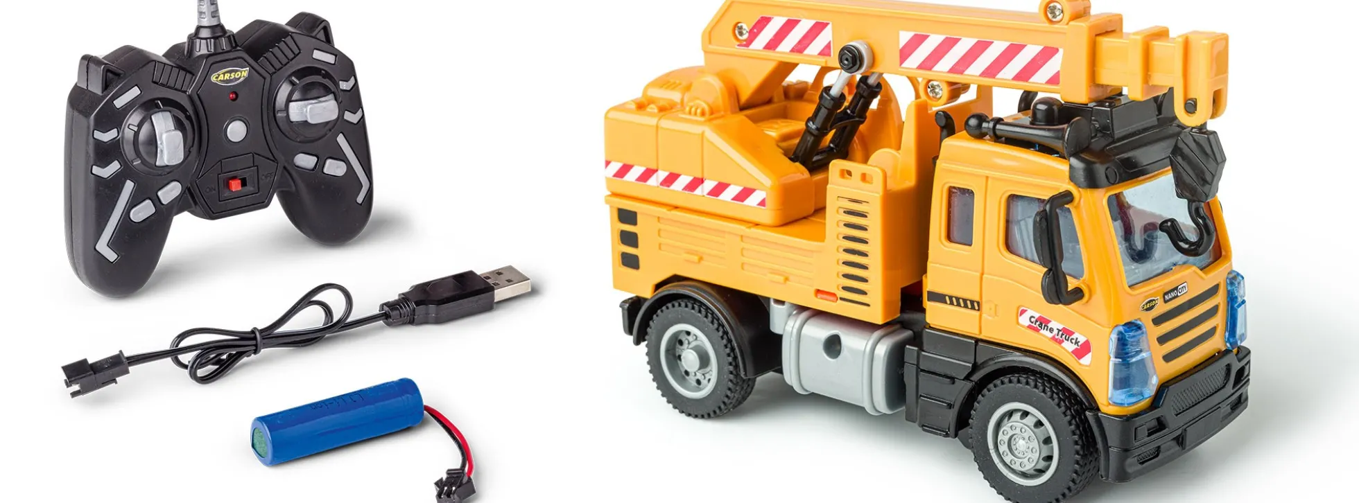 CARSON 500907682 Kranwagen | Nano City | 2.4GHz | RTR | RC Spielzeug 1:50