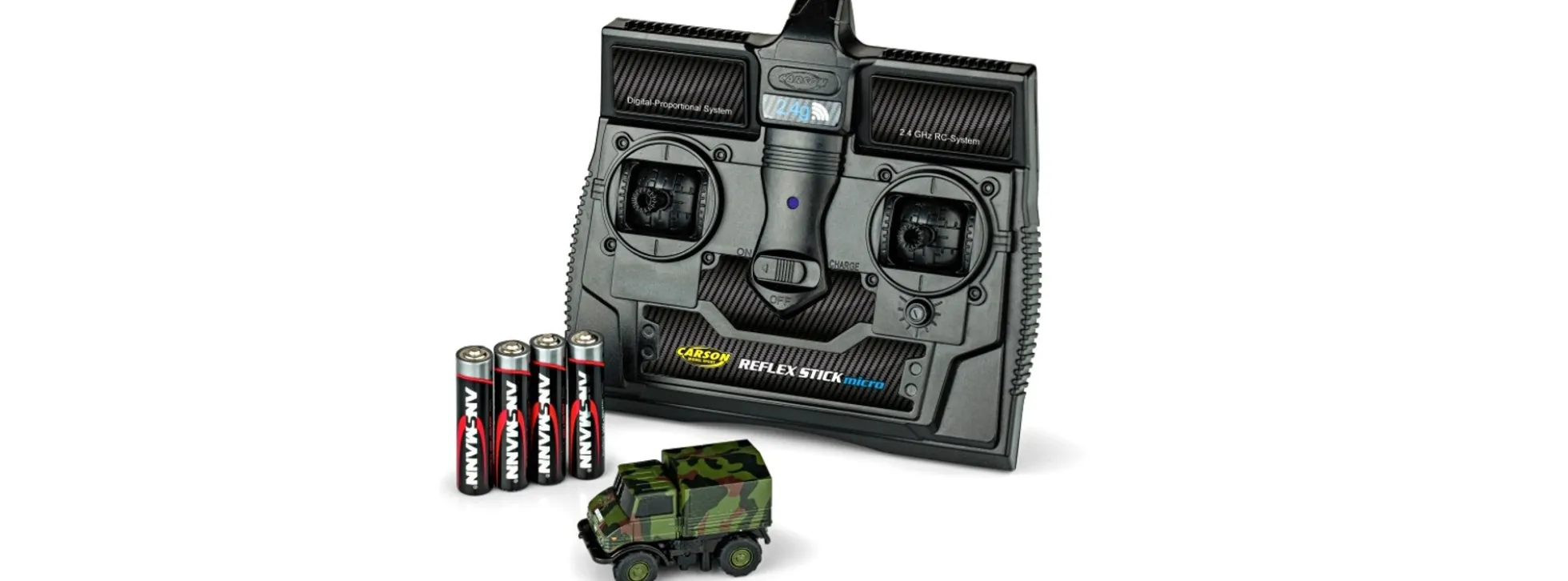 CARSON 500504127 MB Unimog U406 Bundeswehr | 2.4GHz | RC Auto 1:87 Spur H0
