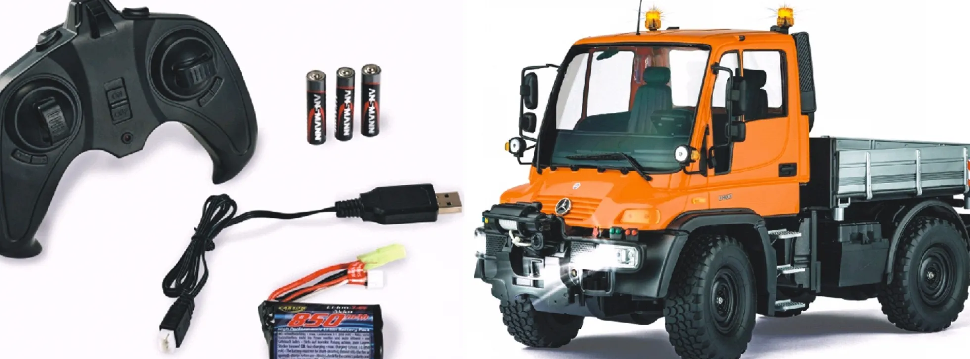 CARSON 500907720 MB Unimog U300 2.4GHz | RC Auto Komplett-RTR 1:12