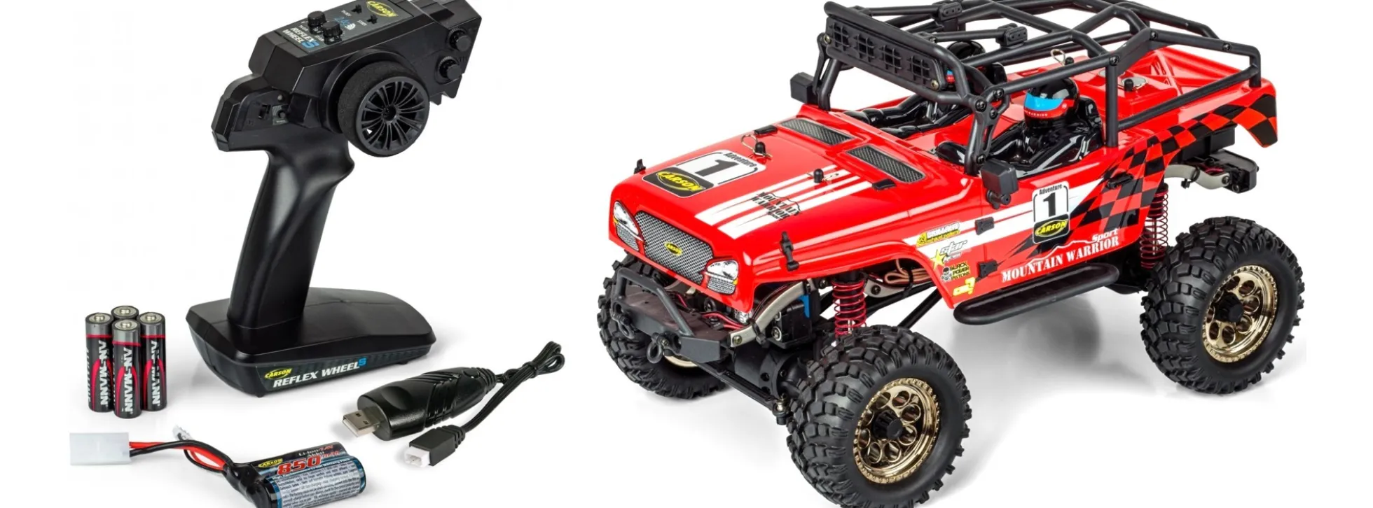 CARSON 500404197 Mountain Warrior Sport 2.0 | 2.4GHz | RC Auto Komplett-RTR 1:12