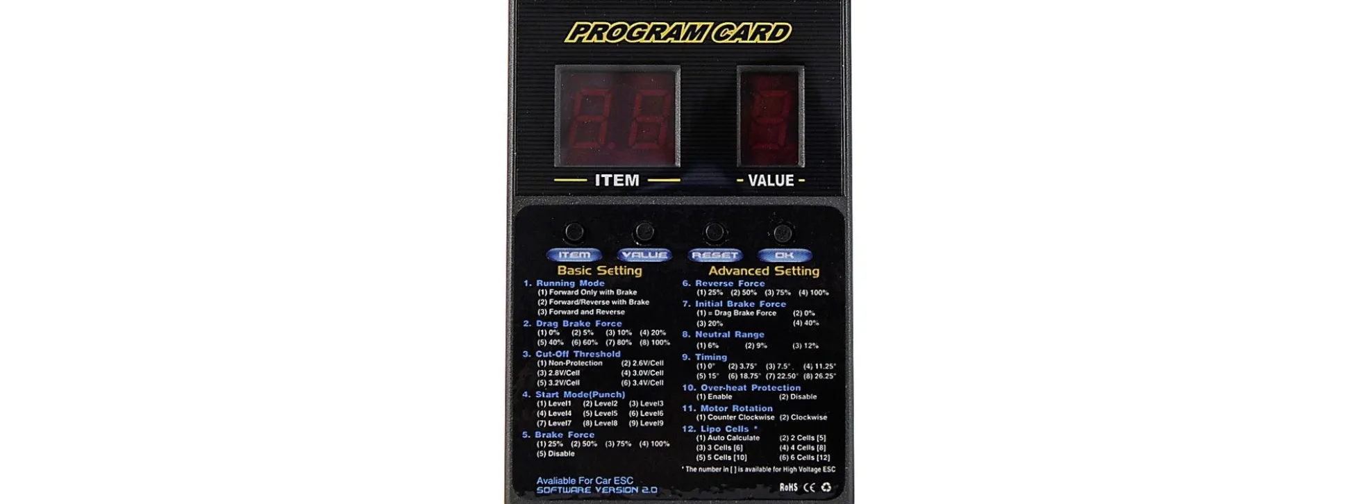 CARSON 500906143 Programmierbox für Dragster Brushless-Regler