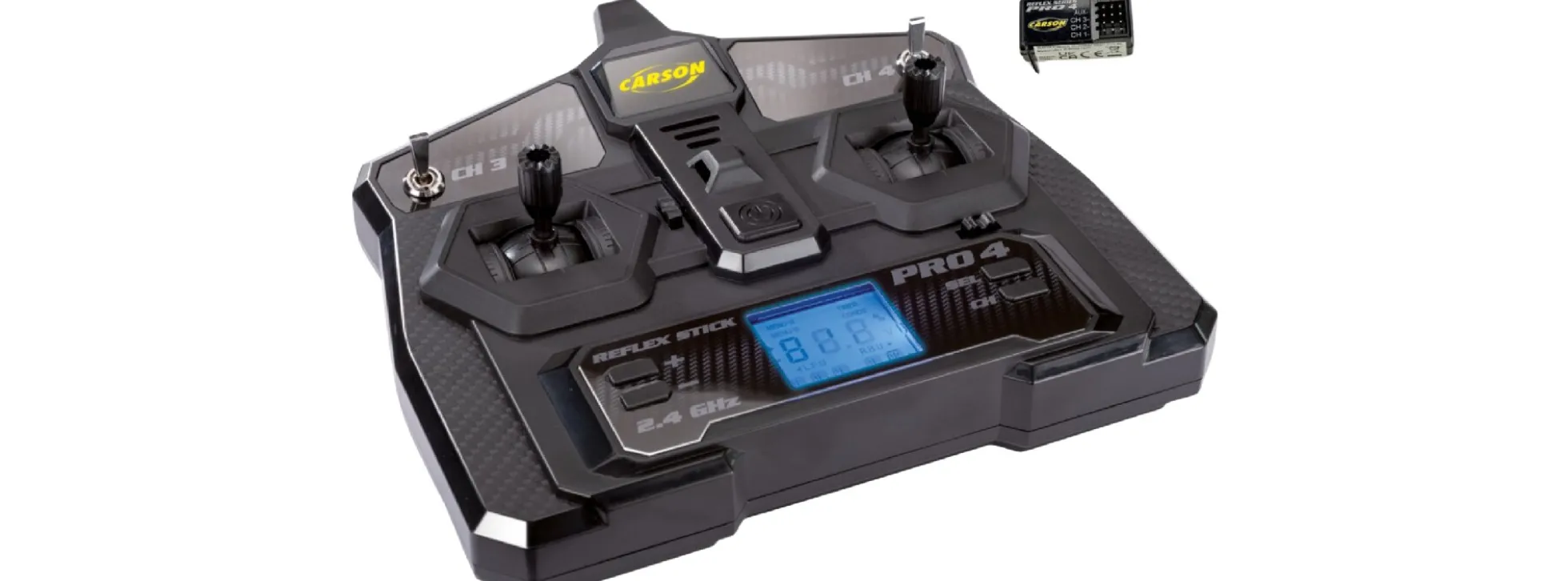 CARSON 500500528 Reflex Stick Pro 4 FS 4K | 2.4GHz | LCD | 4-Kanal