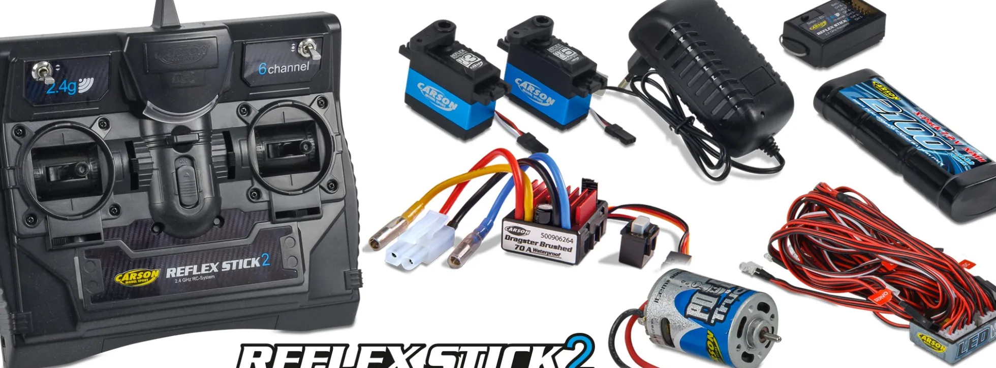 CARSON 500501015 Reflex Stick 2 Truck-Set | 2.4GHz | 6 Kanal