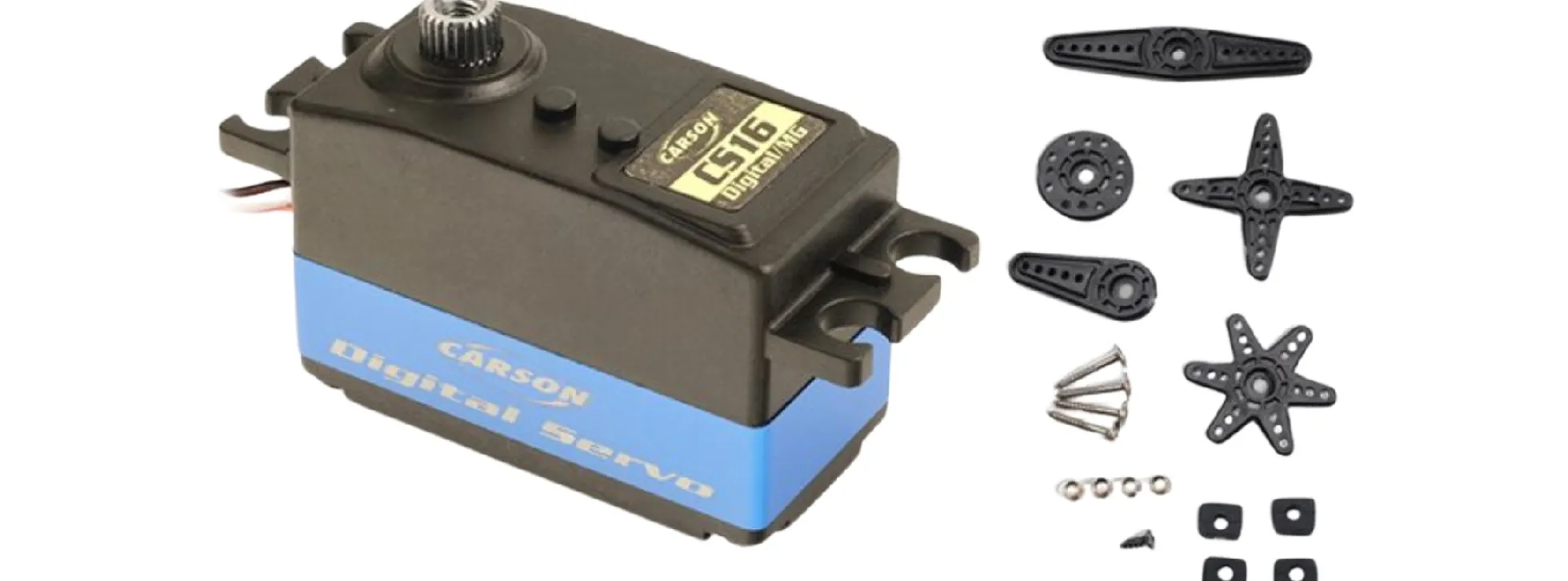 CARSON 500502062 Servo CS-16DS JR/MG/WP/0,11 | Low-Profile | Wasserfest