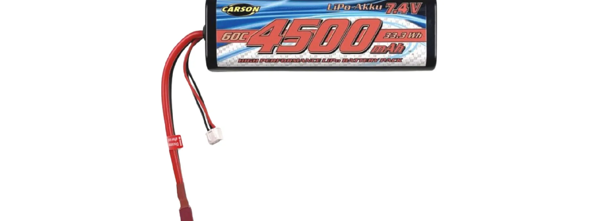 CARSON 500608312 7,4V | 4500mAh | 60C | LiPo | Classic-Size | T-Plug Stecker Deans
