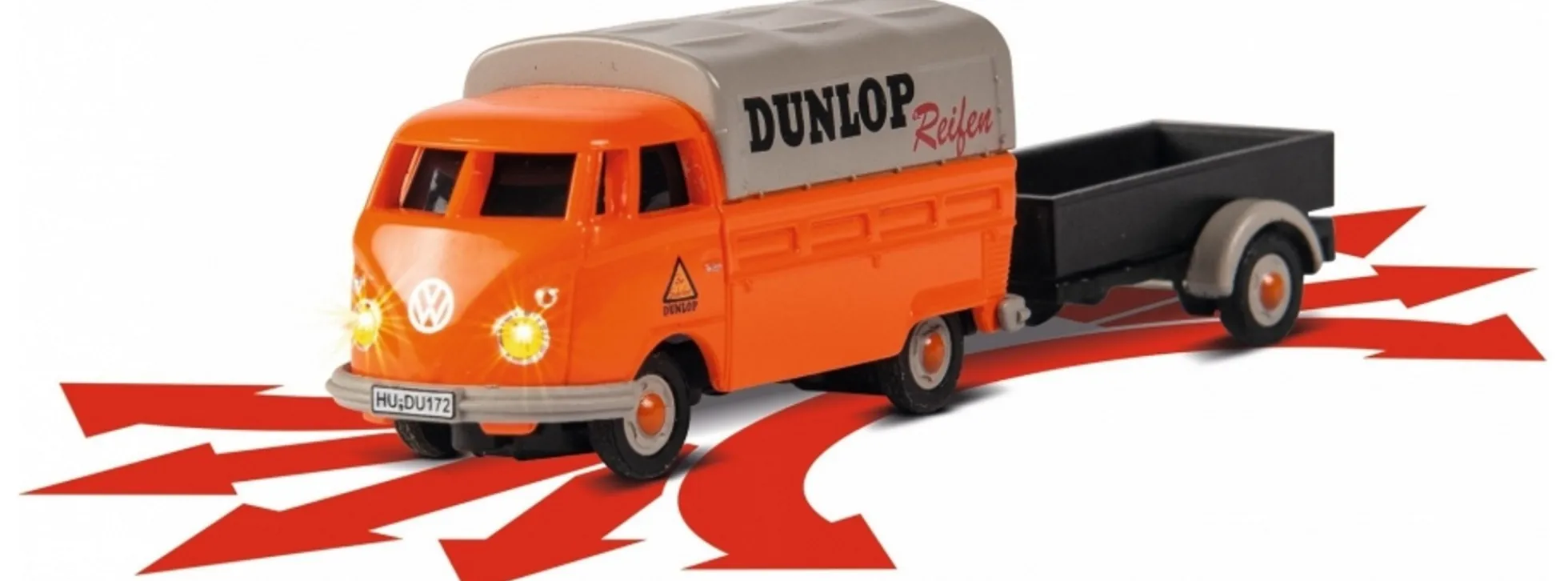 CARSON 500504135 VW T1 Bus + Dunlop Anhänger 2.4GHz | RC Auto 1:87 Spur H0