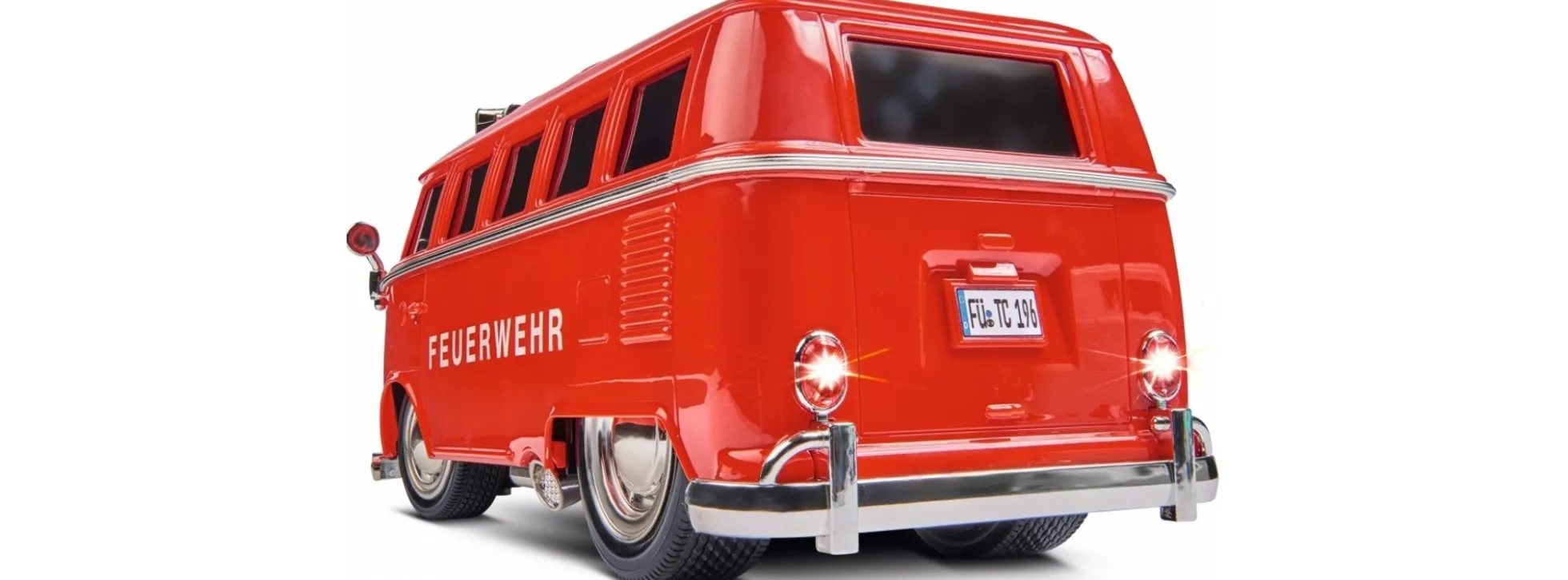 CARSON 500907325 VW T1 Samba Bus Feuerwehr | 2.4GHz | RC Auto Komplett-RTR 1:14