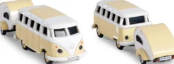 CARSON 500504164 VW T1 Samba mit Wohnwagen | 2.4GHz | RC Auto 1:87 Spur H0