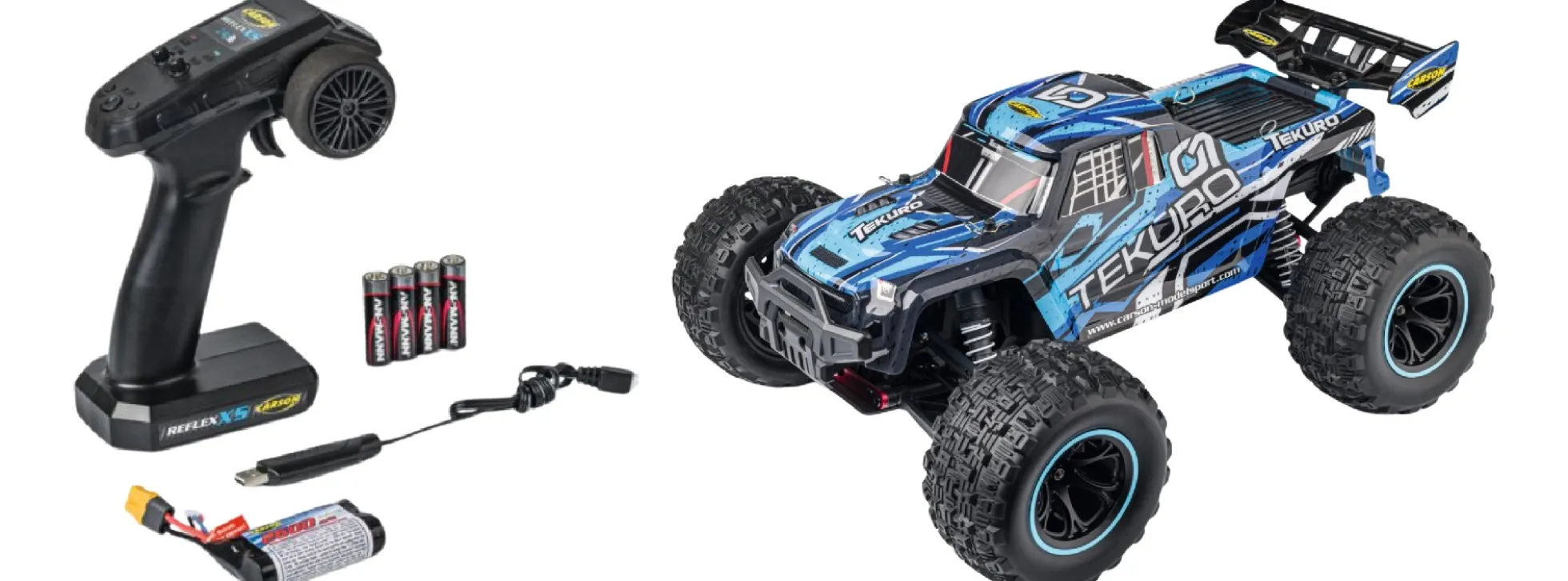 CARSON 500404361 XS Tekuro grau/blau | 2.4 GHz | RTR | RC-Car 1:10