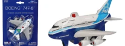 DARON 86PB-744-1A Pullback Boeing 747-8 Pullback Toy | mit Licht und Sound | Spielflugzeug