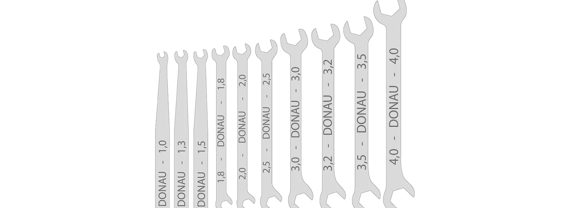 DONAU-ELEKTRONIK 980-SET 10-tlg. Set Micro-Maulschlüssel | 1-4 mm | Modellbauwerkzeug