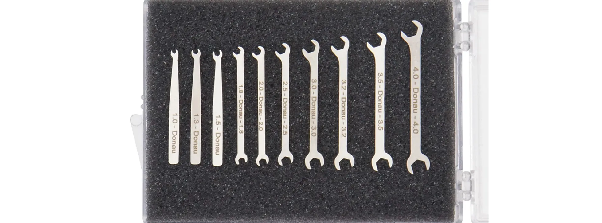 DONAU-ELEKTRONIK 980-SET 10-tlg. Set Micro-Maulschlüssel | 1-4 mm | Modellbauwerkzeug