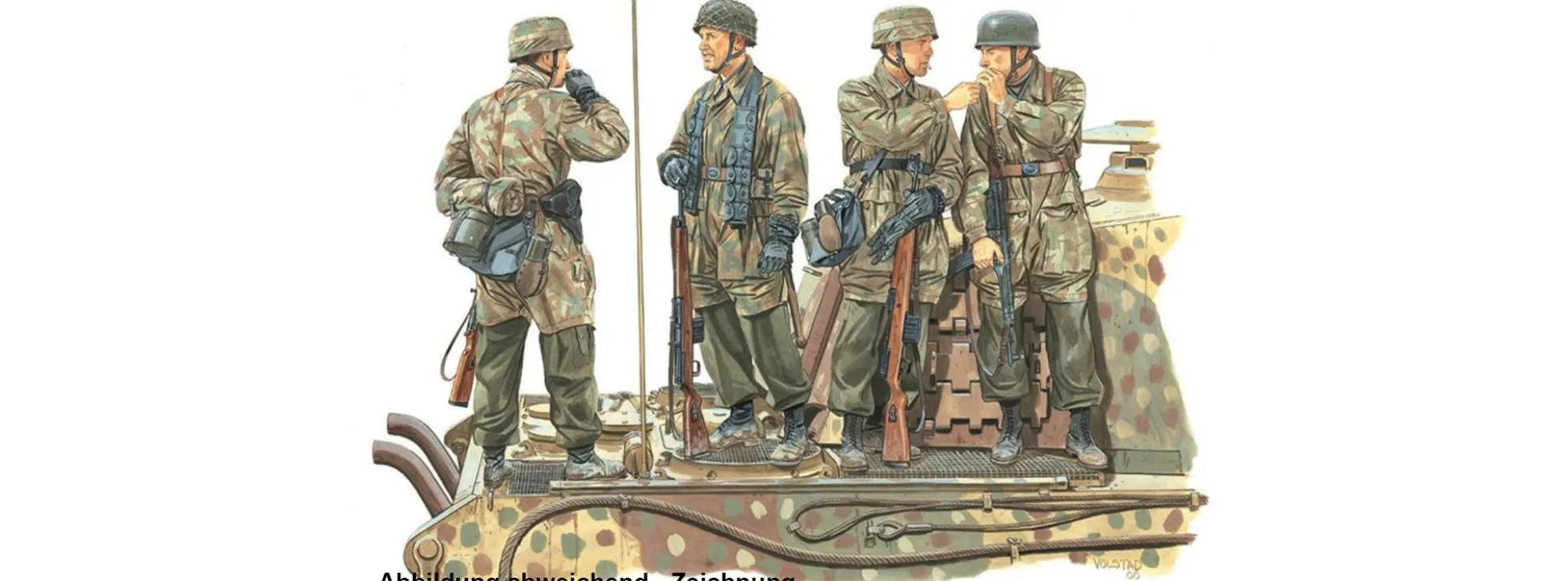 DRAGON 6143 3. Fallschirmjäger Division Ardennes 1944 | 4 Stück | Militär Bausatz 1:35