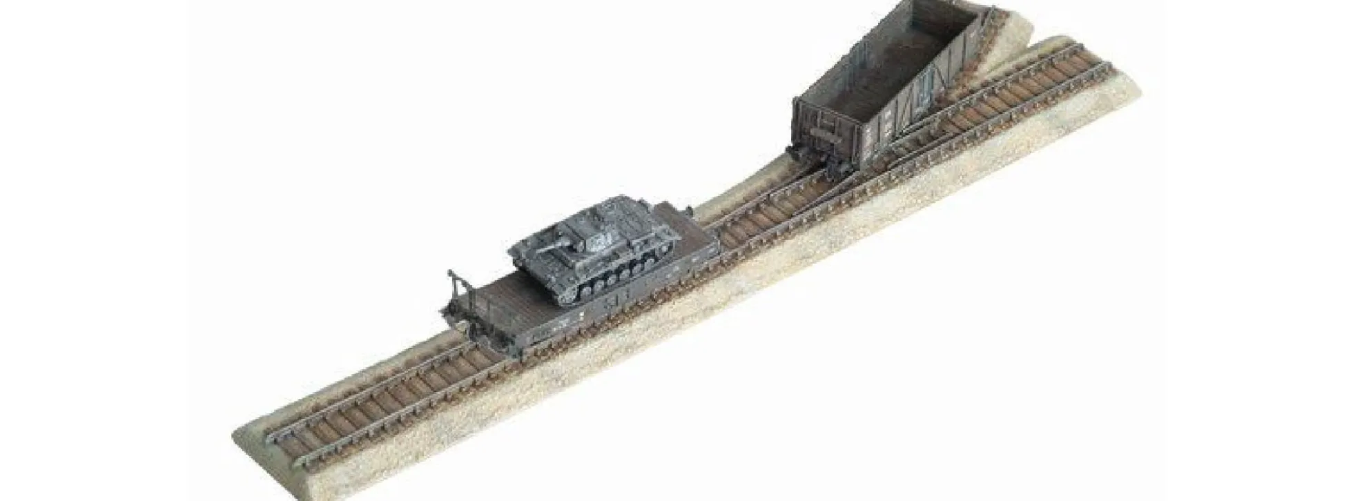 DRAGON 14022 Plattformwagen mit Panzer III Ausf. F | Militär Bausatz 1:144
