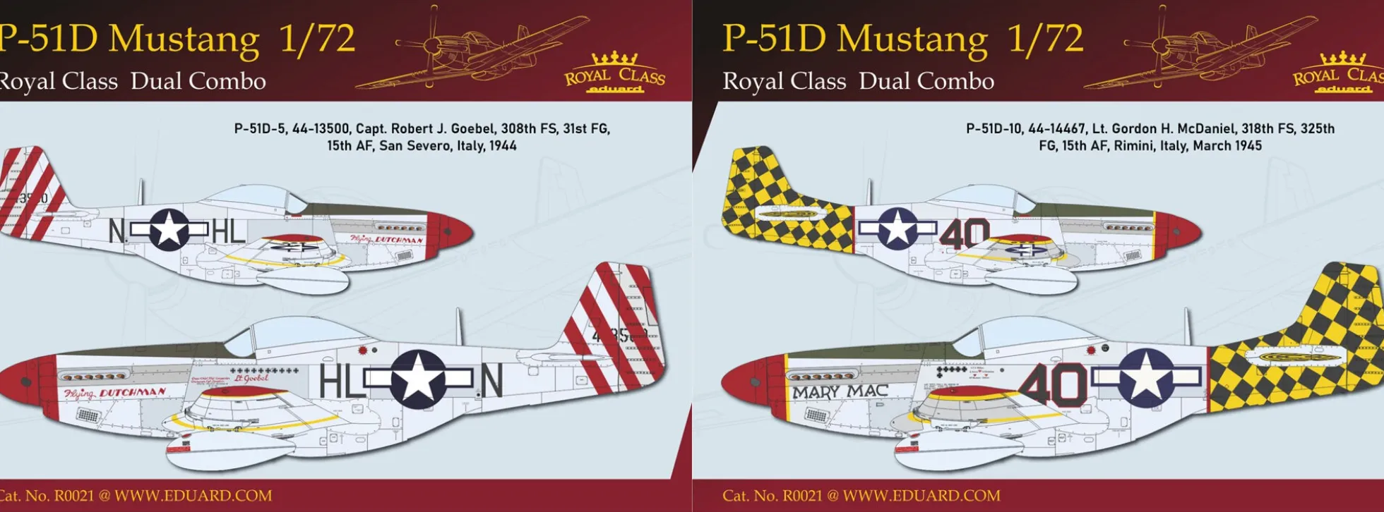 Eduard R0021 North American P-51D Mustang Dual Combo | 2 Stück | Flugzeug Bausätze 1:72