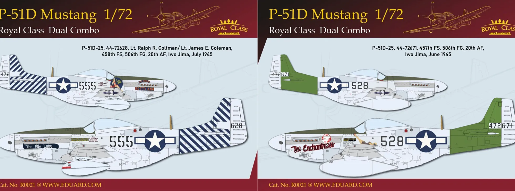 Eduard R0021 North American P-51D Mustang Dual Combo | 2 Stück | Flugzeug Bausätze 1:72