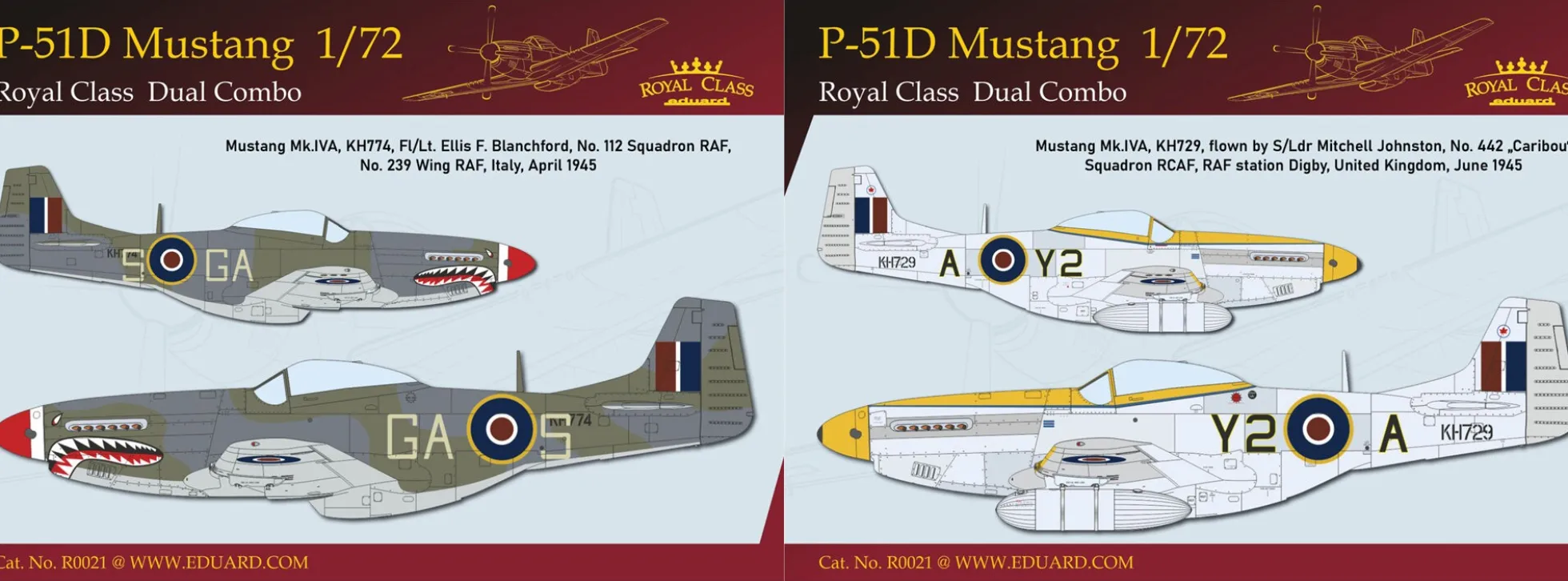 Eduard R0021 North American P-51D Mustang Dual Combo | 2 Stück | Flugzeug Bausätze 1:72