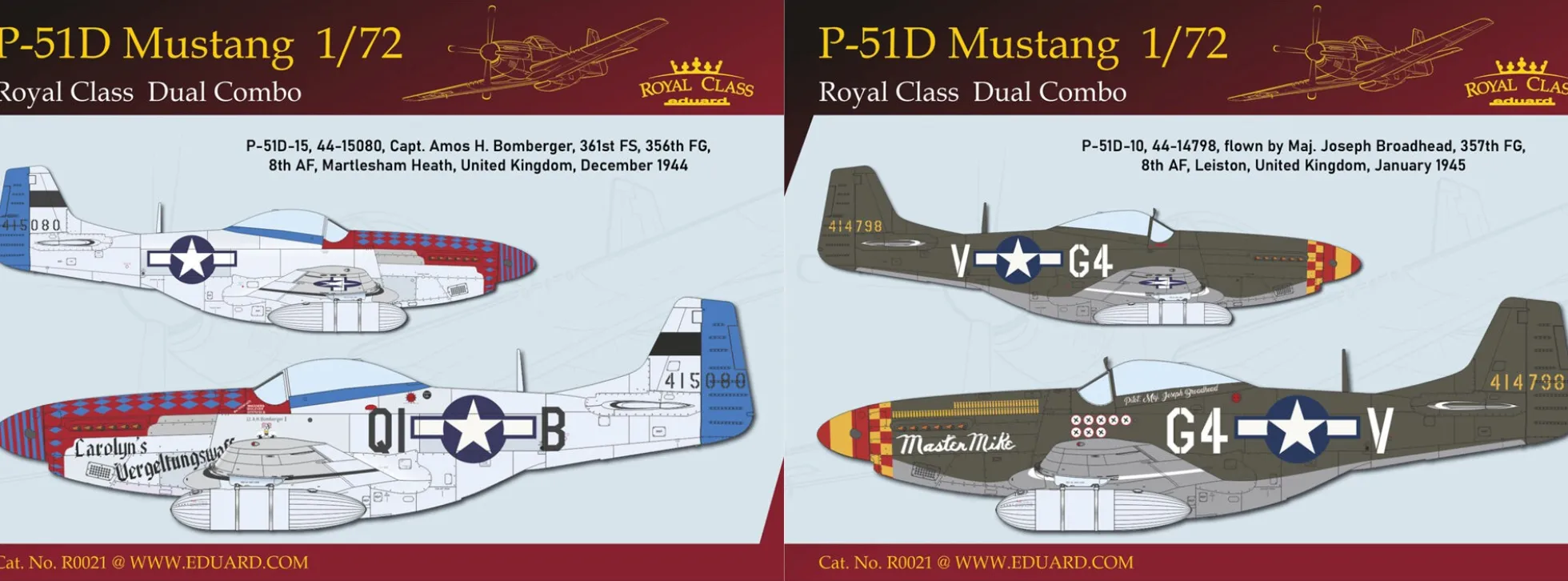 Eduard R0021 North American P-51D Mustang Dual Combo | 2 Stück | Flugzeug Bausätze 1:72