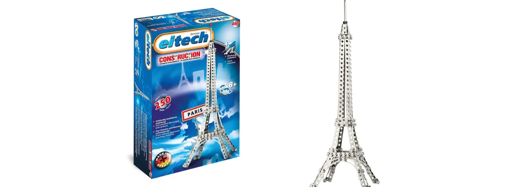 eitech 00460 Metallbaukasten Eiffelturm | 250 Teile | Construction Serie