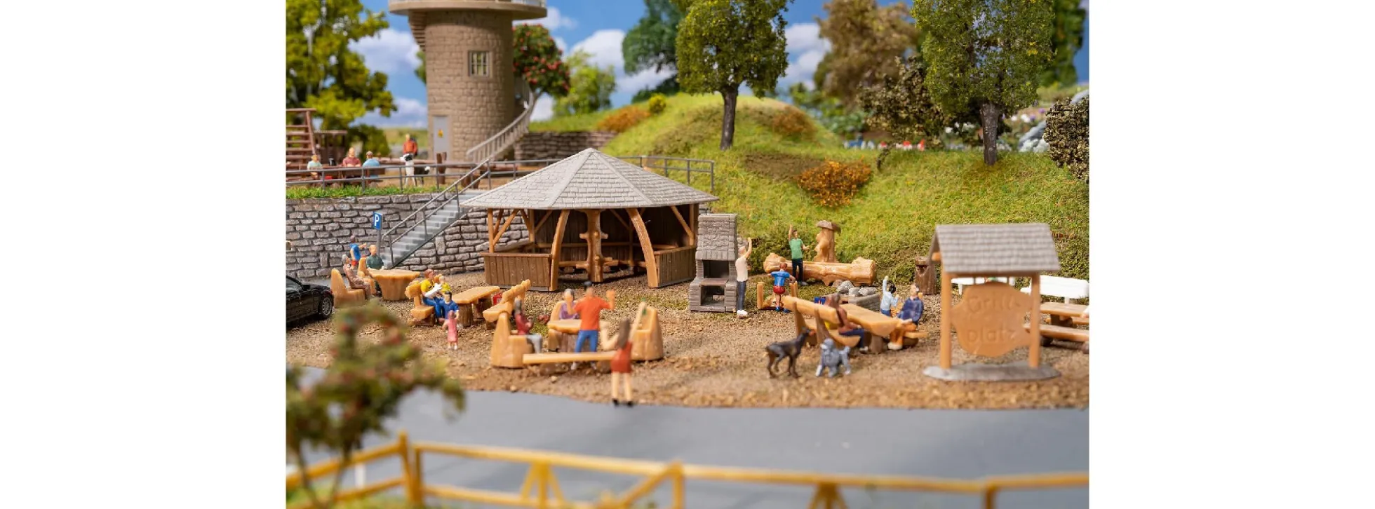 FALLER 190036 Aktions-Set Abenteuerspielplatz | Gebäude Bausatz Spur H0