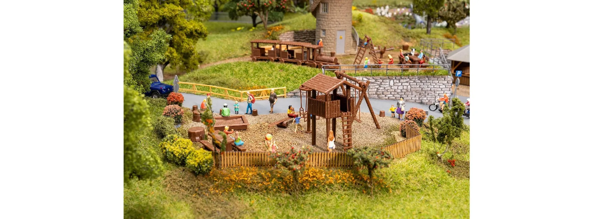 FALLER 190036 Aktions-Set Abenteuerspielplatz | Gebäude Bausatz Spur H0