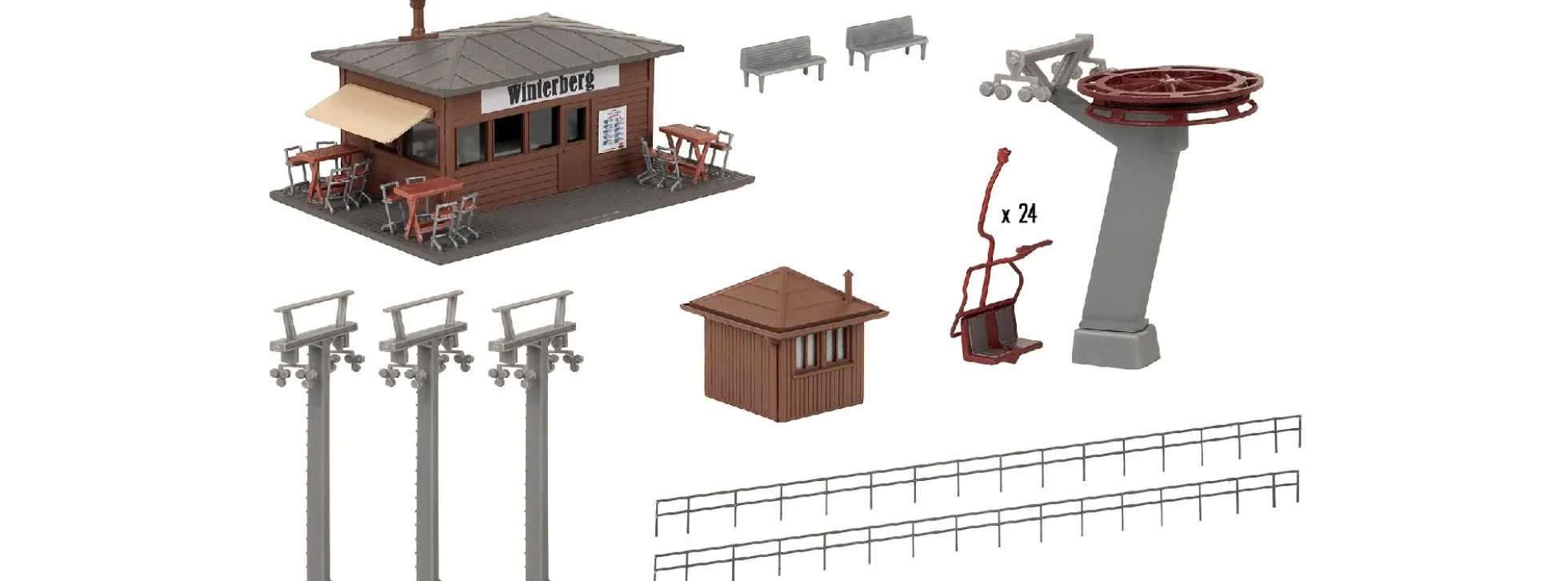 FALLER 134004 Aktions-Set Sessellift | Gebäude Bausatz Spur H0