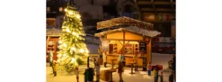 FALLER 134006 Aktions-Set Weihnachtsmarktbude mit Weihnachtsbaum | 2 Stück | Spur H0