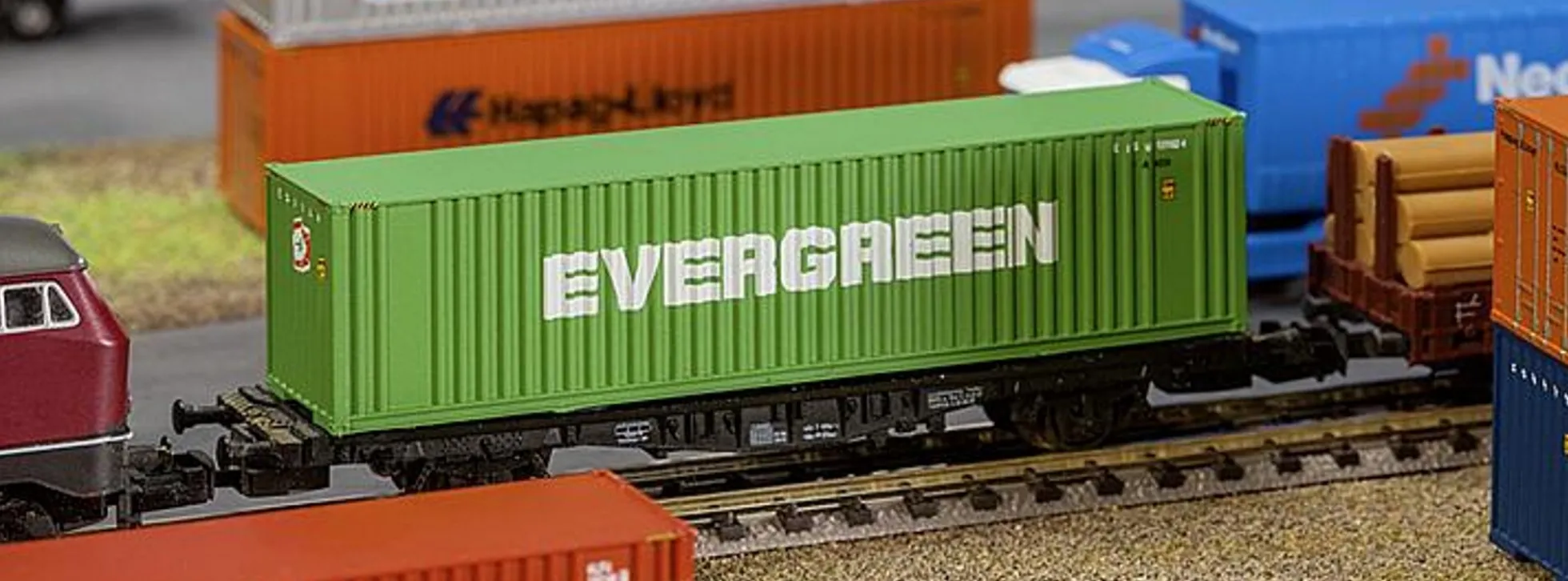 FALLER 272843 40ft Hi-Cube Container EVERGREEN Fertigmodell 1:160