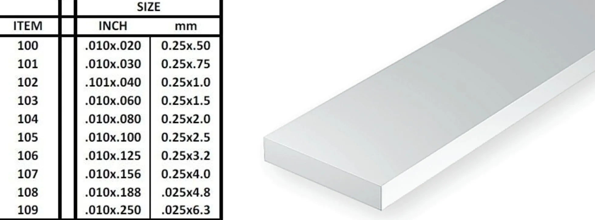 FALLER 135 Vierkantprofile | 350 x 0,75 x 2,5 | 10 Stück