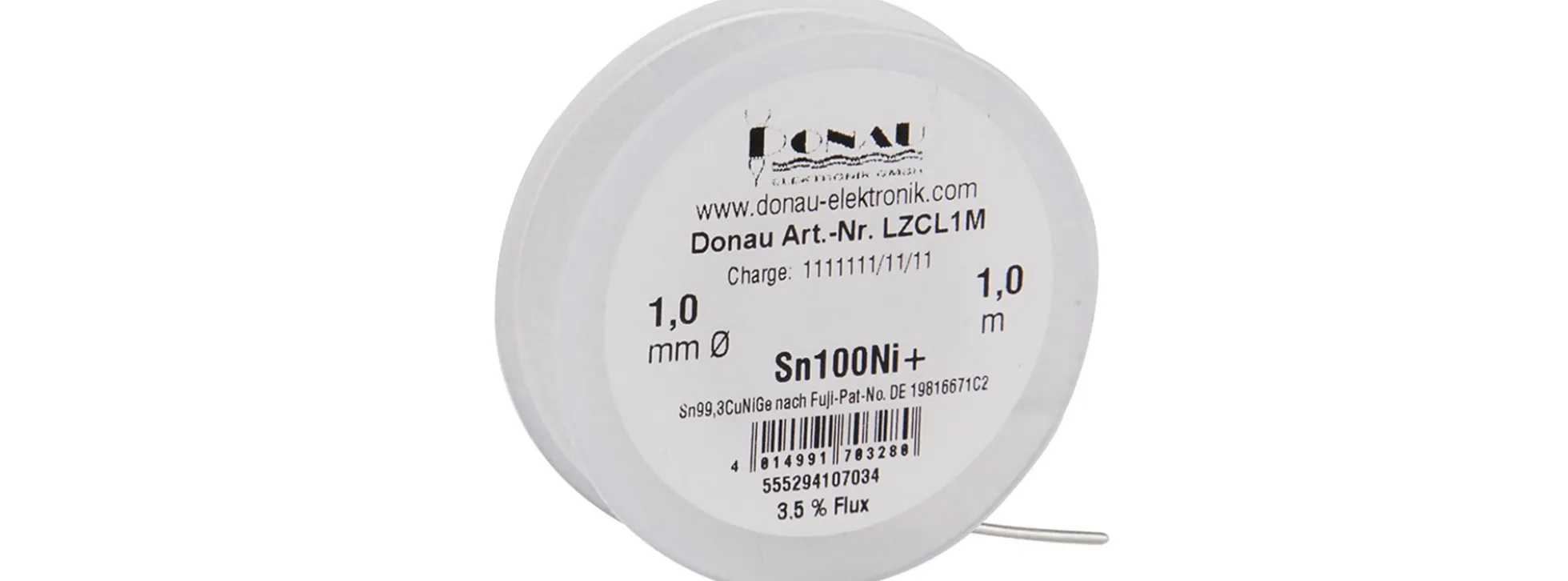 FELDER LZCF1M Lötzinn CLEAR Ø0,5 mm Sn100Ni+ Klappspule | 1 m