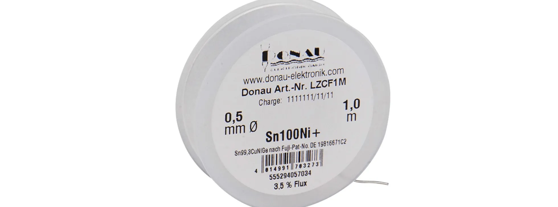 FELDER LZCL1M Lötzinn CLEAR Ø1,0 mm Sn100Ni+ Klappspule | 1 m